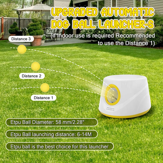 Automatic Dog Ball Launcher with 5 ETPU Balls – Interactive Dog Toy