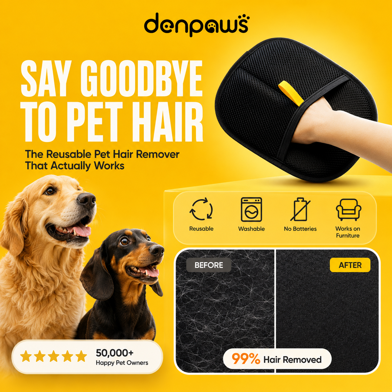 DenPaws Pet Hair Remover Glove