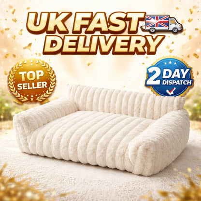 Premium Corduroy Pet Sofa Bed – Soft Fleece Indoor Chair with Supportive Back for Dogs & Cats