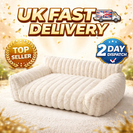 Premium Corduroy Pet Sofa Bed – Soft Fleece Indoor Chair with Supportive Back for Dogs & Cats