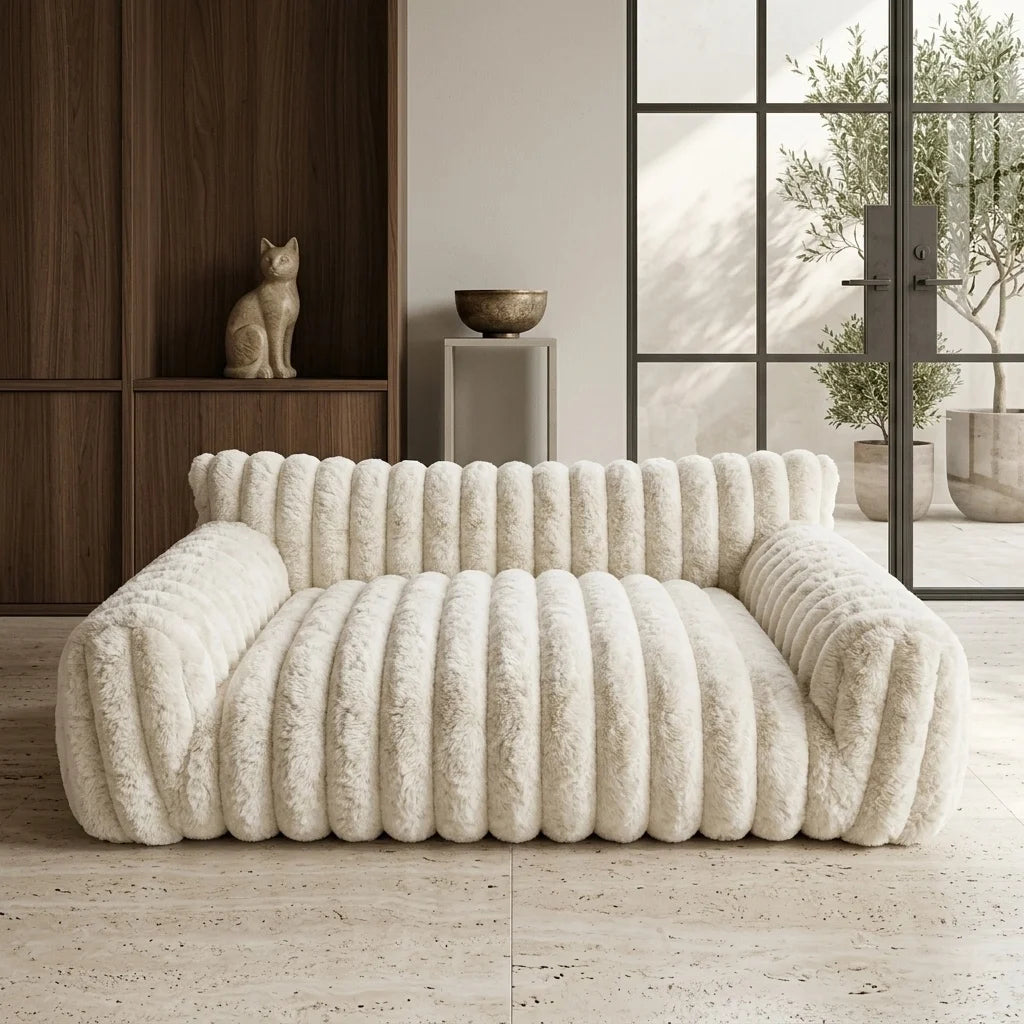 Premium Corduroy Pet Sofa Bed – Soft Fleece Indoor Chair with Supportive Back for Dogs & Cats