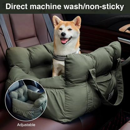 Dog Car Booster Seat – Safe Travel Carrier Bed with Seat Belt for Small & Medium Dogs