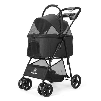 3-in-1 Pet Stroller with Removable Carrier – Foldable All-Terrain Waterproof for Dogs & Cats
