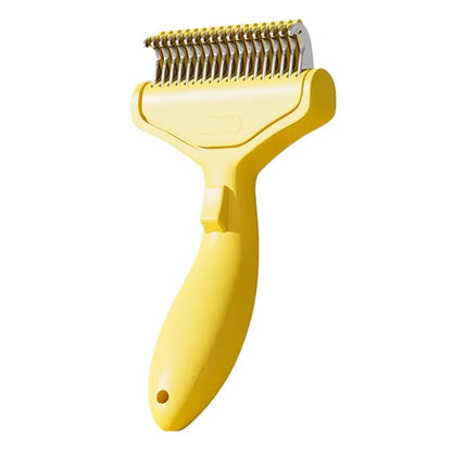 Professional Pet Detangling Comb – Curved Stainless Steel Grooming Brush for Long & Thick Hair Dogs & Cats