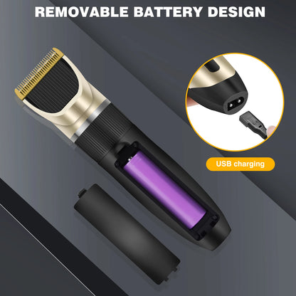 Professional Electric Pet Hair Trimmer – USB Rechargeable Dog Clipper