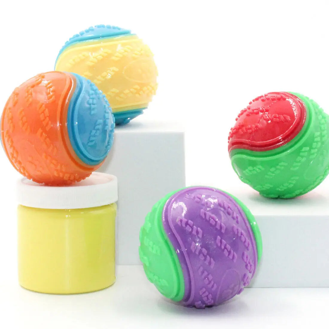 Scooby-Doo Squeaky Dog Balls Set of 8 – Durable Teeth Cleaning Interactive Toy