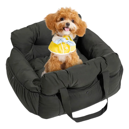 Dog Car Booster Seat – Safe Travel Carrier Bed with Seat Belt for Small & Medium Dogs