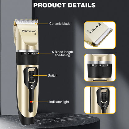 Professional Electric Pet Hair Trimmer – USB Rechargeable Dog Clipper