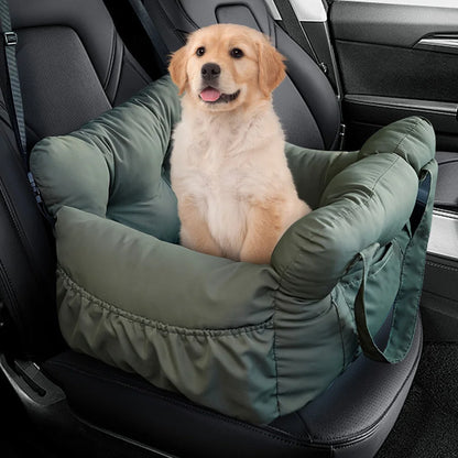 Dog Car Booster Seat – Safe Travel Carrier Bed with Seat Belt for Small & Medium Dogs