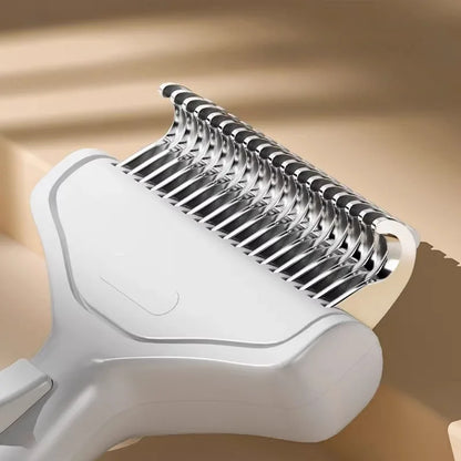 Professional Pet Detangling Comb – Curved Stainless Steel Grooming Brush for Long & Thick Hair Dogs & Cats