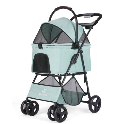 3-in-1 Pet Stroller with Removable Carrier – Foldable All-Terrain Waterproof for Dogs & Cats