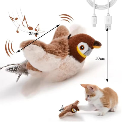 Chirping Bird Cat Toy – Touch-Activated & Rechargeable