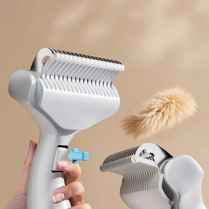 Professional Pet Detangling Comb – Curved Stainless Steel Grooming Brush for Long & Thick Hair Dogs & Cats