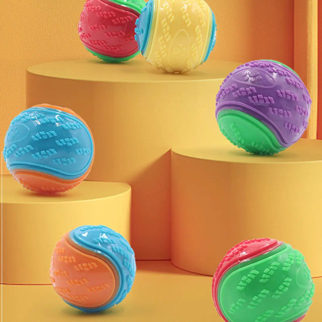 Scooby-Doo Squeaky Dog Balls Set of 8 – Durable Teeth Cleaning Interactive Toy