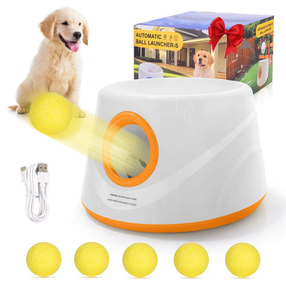 Automatic Dog Ball Launcher with 5 ETPU Balls – Interactive Dog Toy