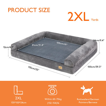 Extra Large Orthopedic Dog Bed – Memory Foam Mattress with Removable Washable Cover