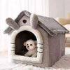 All Season Dog House Bed – Cozy Enclosed Pet Den with Removable Cushion for Small Dogs & Cats