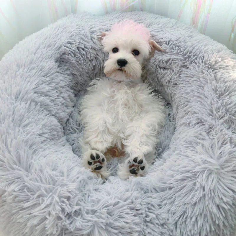 Donut Dog Bed – Plush Anti-Slip Machine Washable Pet Cuddler