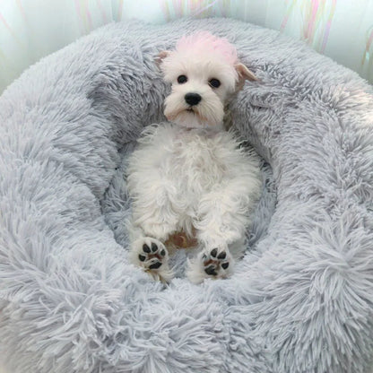 Donut Dog Bed – Plush Anti-Slip Machine Washable Pet Cuddler