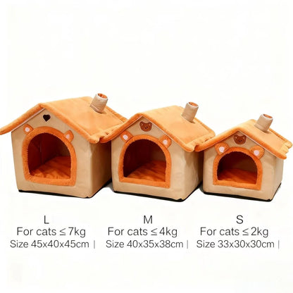 House Style Pet Bed – All Season Removable Washable Dog House for Small Dogs & Cats