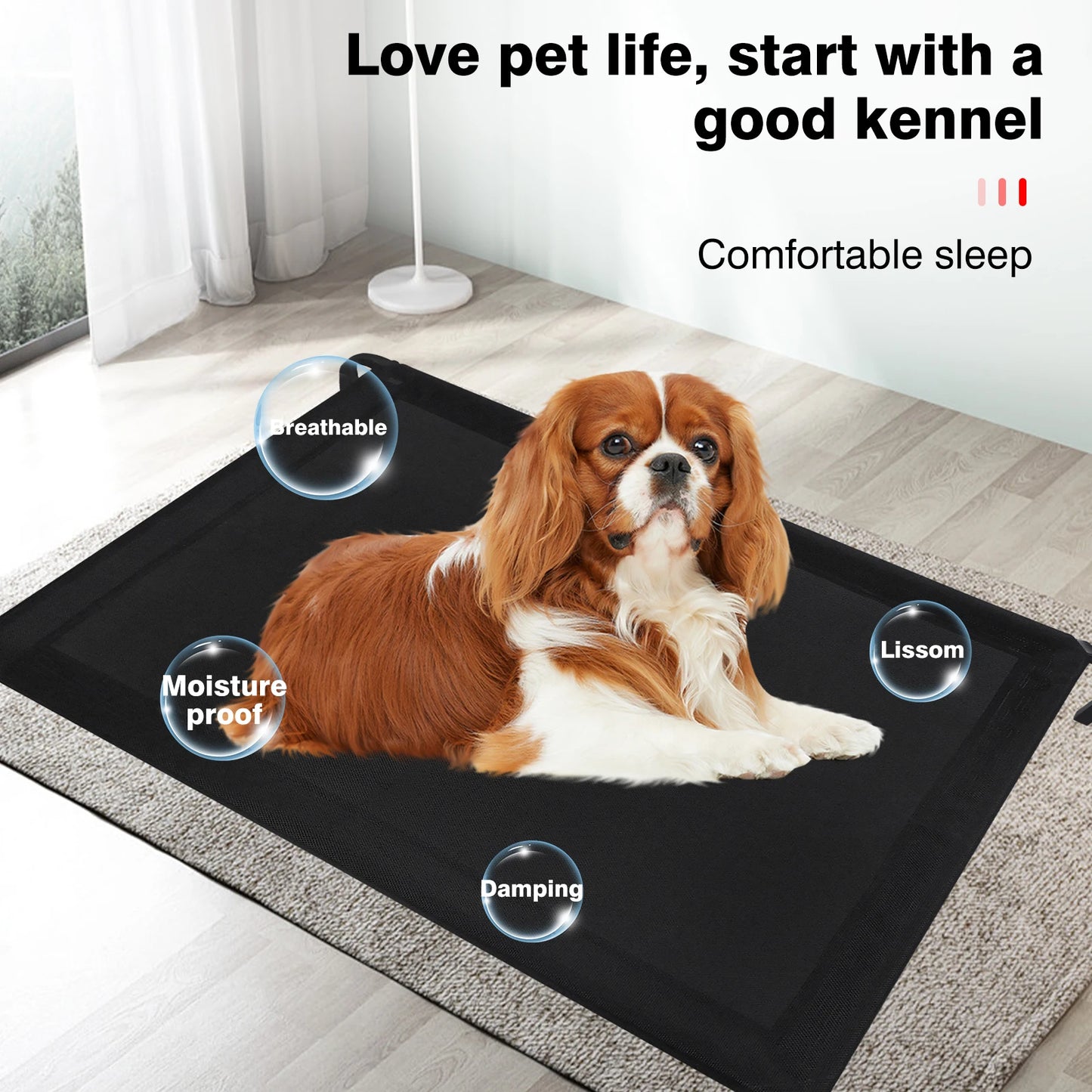 Elevated Mesh Dog Bed – Waterproof Breathable Non-Slip Washable Sofa Bed for Indoor & Outdoor Use