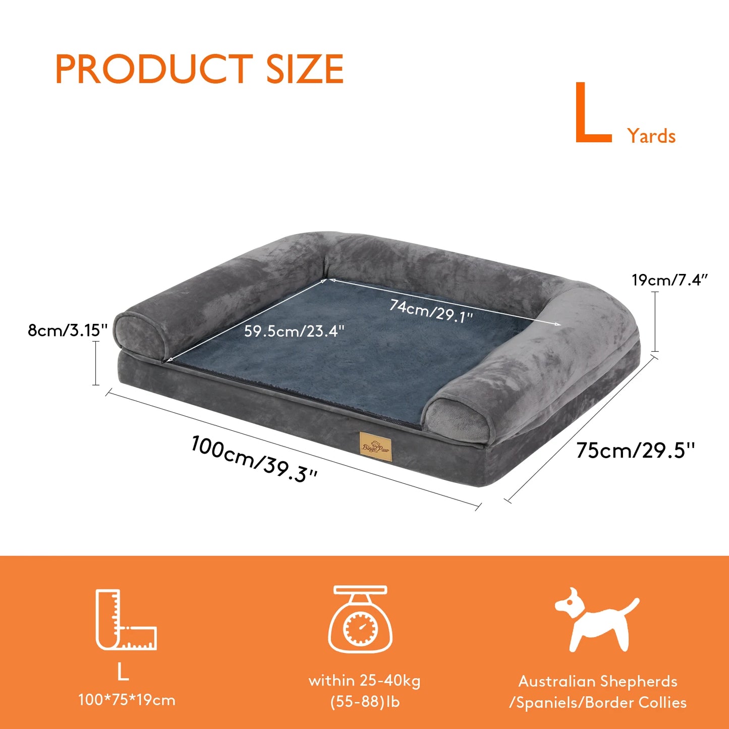Extra Large Orthopedic Dog Bed – Memory Foam Mattress with Removable Washable Cover