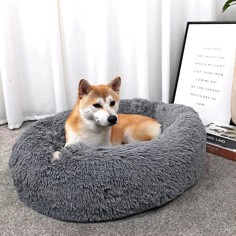 Donut Dog Bed – Plush Anti-Slip Machine Washable Pet Cuddler