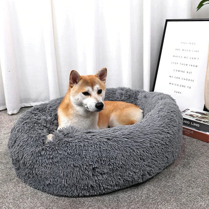 Donut Dog Bed – Plush Anti-Slip Machine Washable Pet Cuddler
