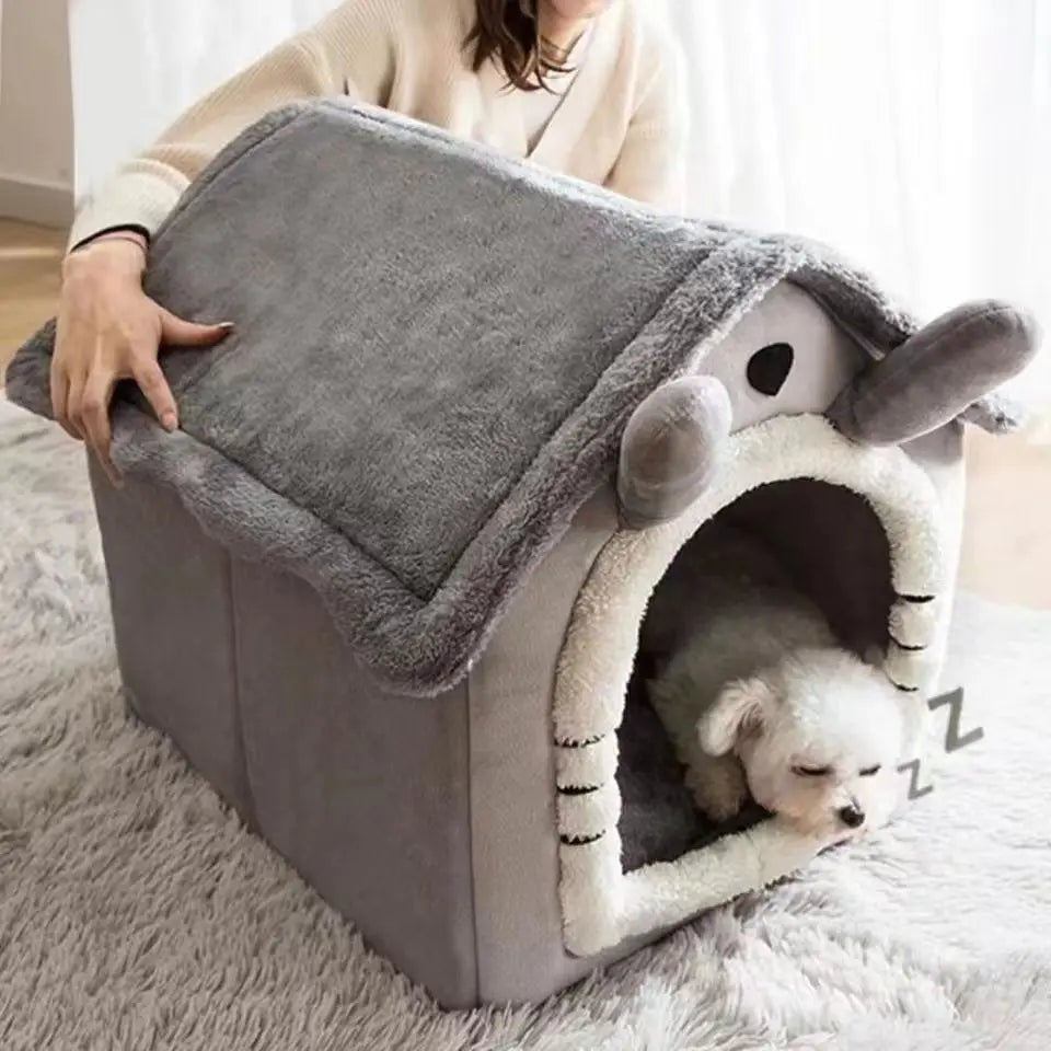 House Style Pet Bed – All Season Removable Washable Dog House for Small Dogs & Cats