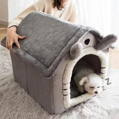 House Style Pet Bed – All Season Removable Washable Dog House for Small Dogs & Cats