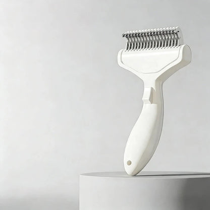 Professional Pet Detangling Comb – Curved Stainless Steel Grooming Brush for Long & Thick Hair Dogs & Cats