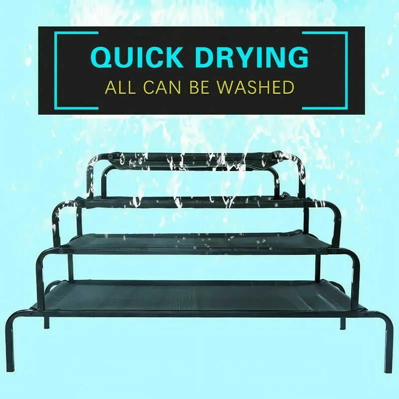 Elevated Mesh Dog Bed – Waterproof Breathable Non-Slip Washable Sofa Bed for Indoor & Outdoor Use