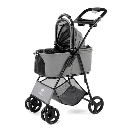 3-in-1 Pet Stroller with Removable Carrier – Foldable All-Terrain Waterproof for Dogs & Cats