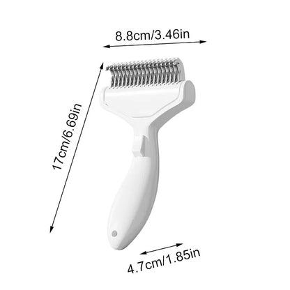 Professional Pet Detangling Comb – Curved Stainless Steel Grooming Brush for Long & Thick Hair Dogs & Cats