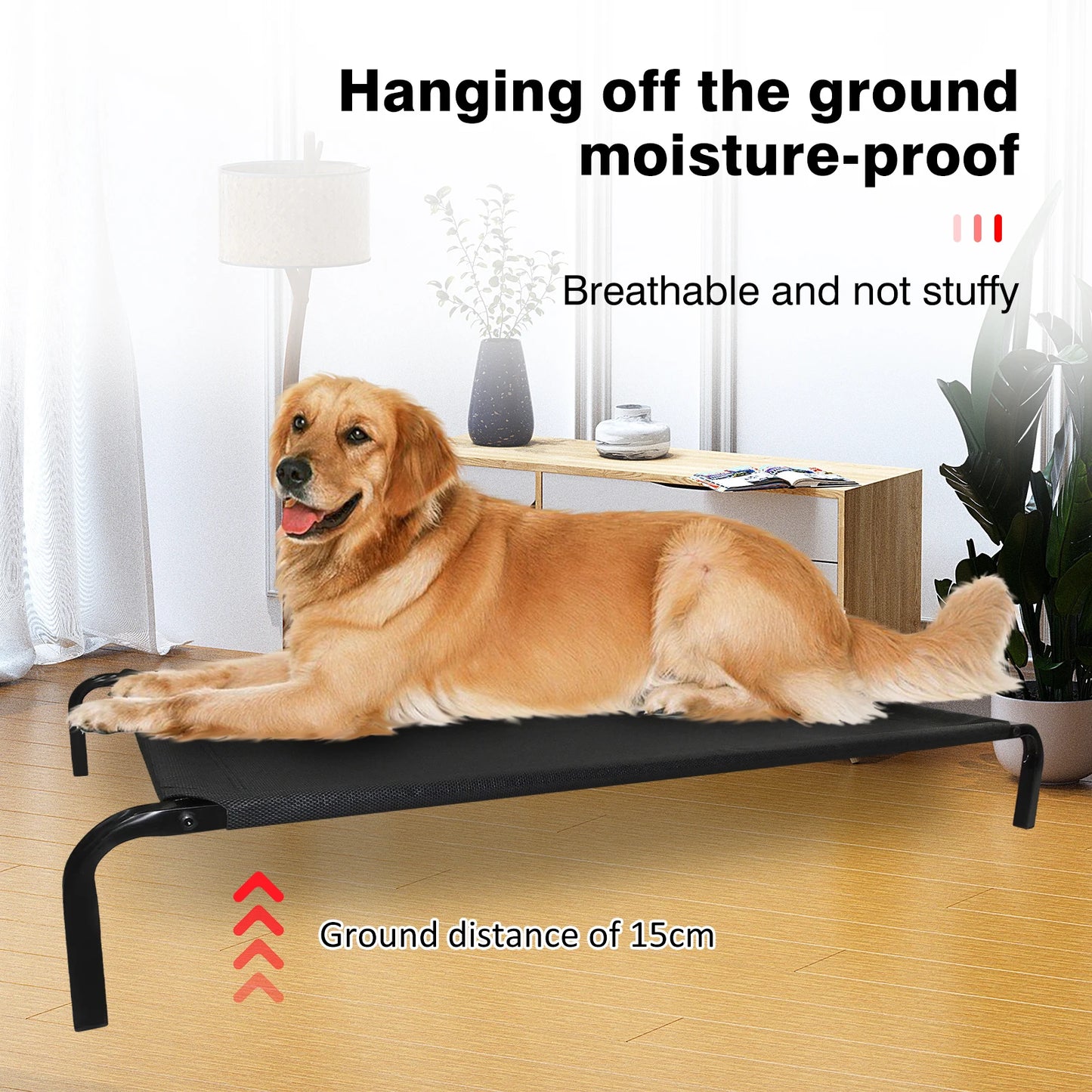 Elevated Mesh Dog Bed – Waterproof Breathable Non-Slip Washable Sofa Bed for Indoor & Outdoor Use