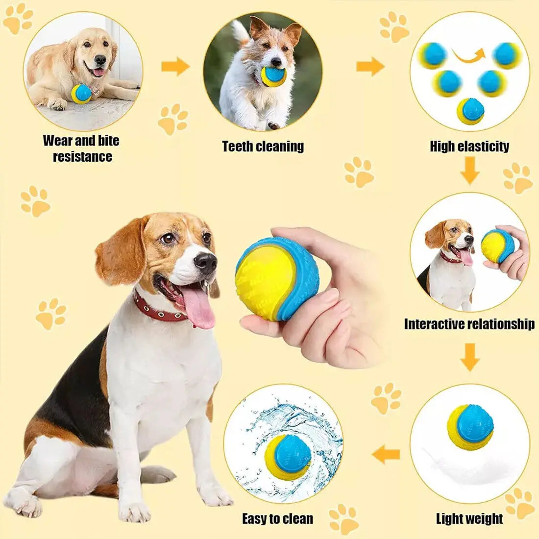 Scooby-Doo Squeaky Dog Balls Set of 8 – Durable Teeth Cleaning Interactive Toy