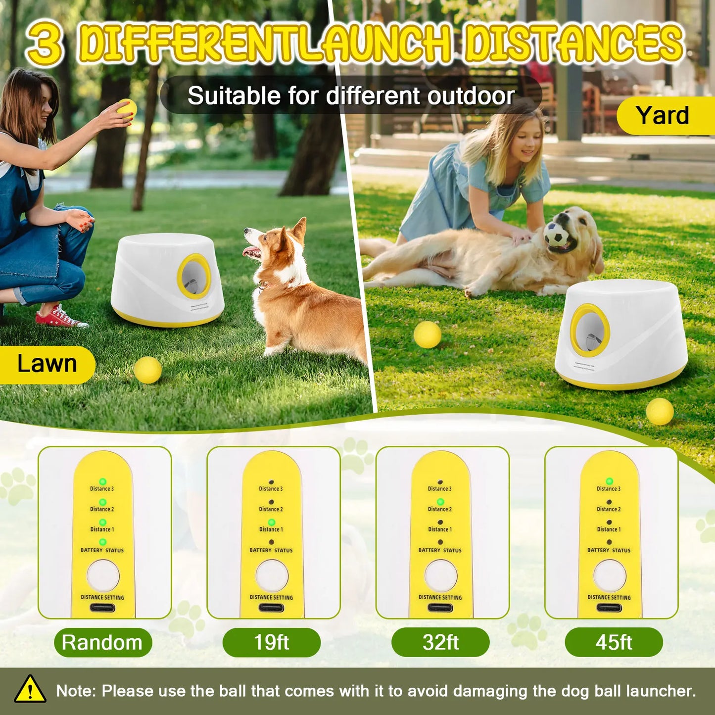 Automatic Dog Ball Launcher with 5 ETPU Balls – Interactive Dog Toy