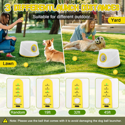 Automatic Dog Ball Launcher with 5 ETPU Balls – Interactive Dog Toy