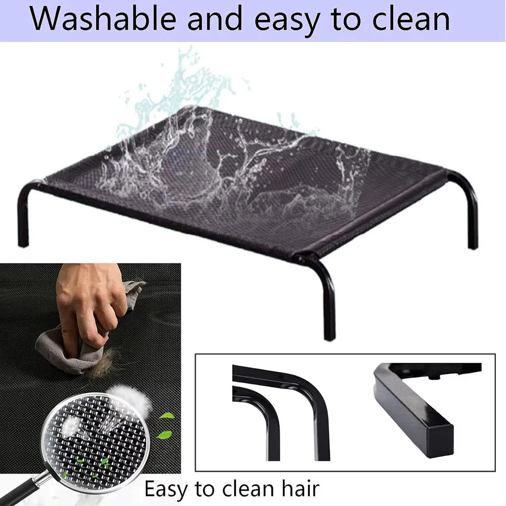 Elevated Mesh Dog Bed – Waterproof Breathable Non-Slip Washable Sofa Bed for Indoor & Outdoor Use