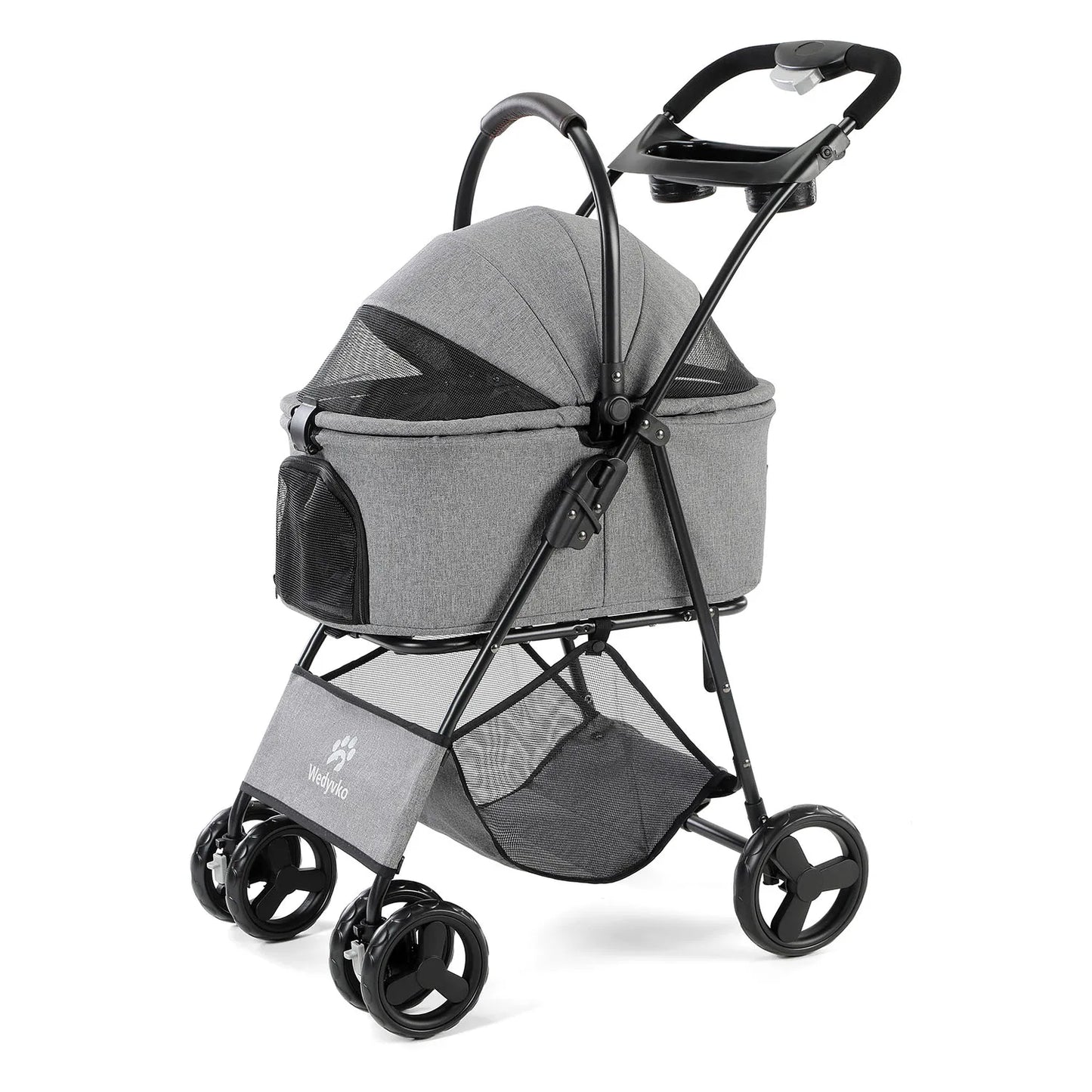 3-in-1 Pet Stroller with Removable Carrier – Foldable All-Terrain Waterproof for Dogs & Cats