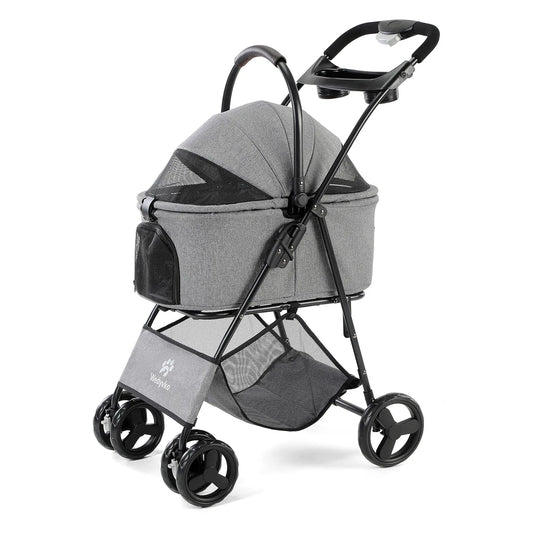 3-in-1 Pet Stroller with Removable Carrier – Foldable All-Terrain Waterproof for Dogs & Cats